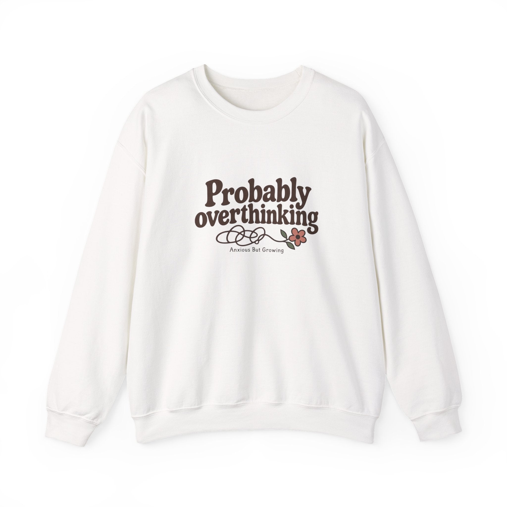 Probably Overthinking graphic crewneck sweatshirt